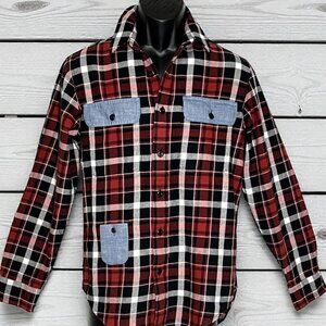 NWT Filson Flannel Scout Shirt Men XS Red Black Tartan Plaid Workwear Chambray